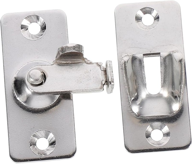 Stainless Steel Right Angle Door Latch Easy Install for Sliding Doors Household Safety - Image 1